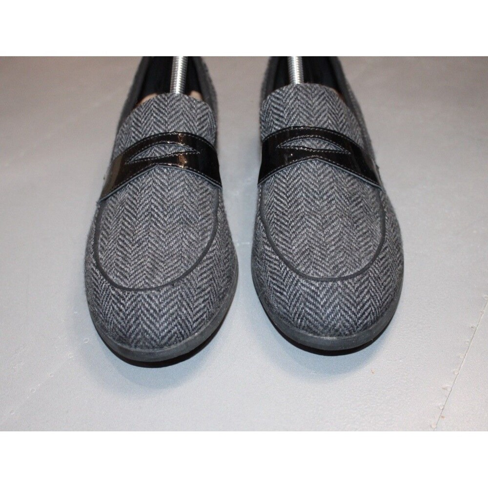 Clarks Trish Rose Loafers Women’s 10 Gray Herringbone Slip On Comfort - Picture 2 of 9